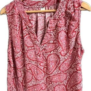 Women’s Old Navy Red Paisley Sleeveless Blouse